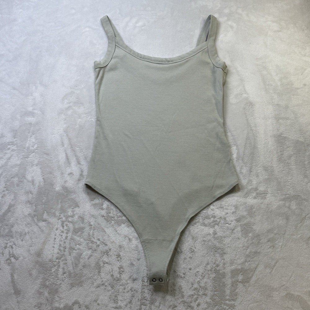 Abercrombie & Fitch Soft A&F Rib Green Bodysuit Tank Womens Large